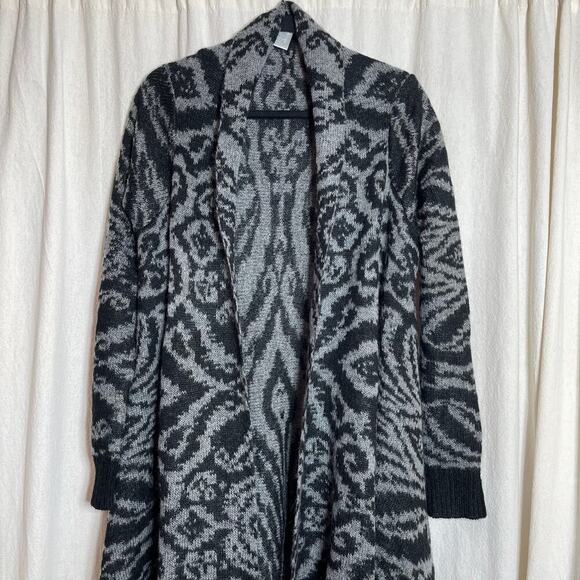 Garnet Hill Mohair Blend Open Front Cardigan Fringe Hem Women Sz Small - Picture 5 of 12